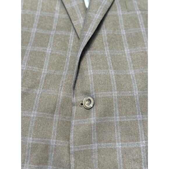 Michael Kors Blazer Men's 46R Sport Coat Gray Blue Plaid Check 2 Button Lined - Picture 2 of 6